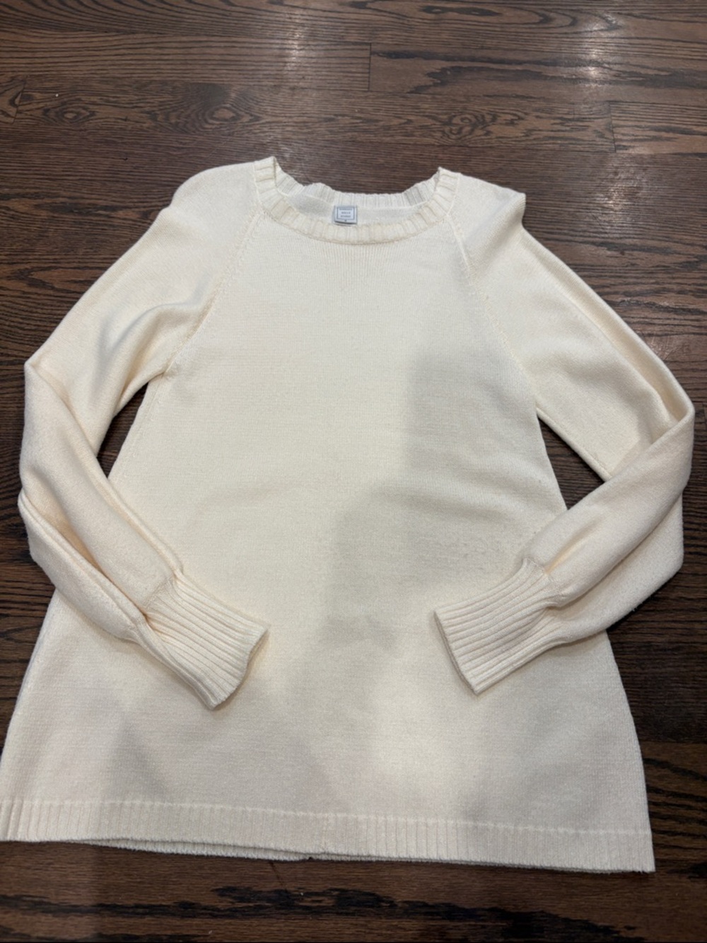 Women's Cream Crewneck Sweater - Lightweight Knit Pullover